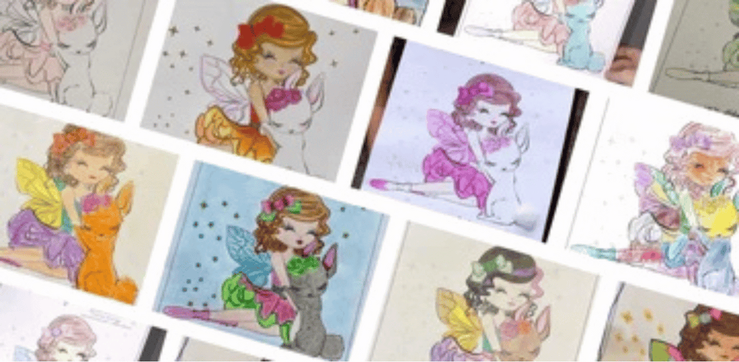 collage of easter fairy colouring competition entries