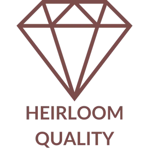 diamond icon with the words Heirloom Quality written underneath