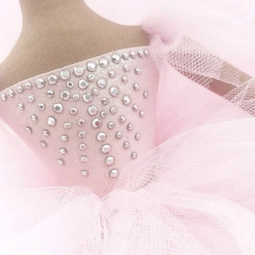 pink tutu and bodice with silver diamante detail